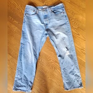 Levi's Wedgie Straight 32 light wash 99% cotton jeans in Tango Fray